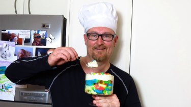 The mini rainbow trifle: Jason Pinder of Simple Cooking Channel.
