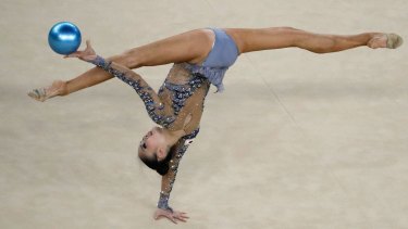 Tough routine: Japan's Kaho Minagawa in the rhythmic gymnastics individual all-around qualifications in Rio.