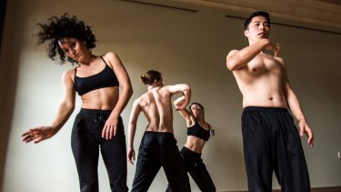 Anna Seymour (left) in dance production <i>Under My Skin</I> with Luigi Vesca, Amanda Lever and Elvin Lam.