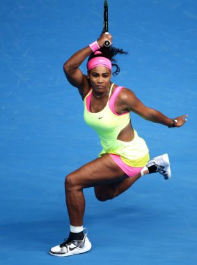 Serena Williams in action at the 2015 Australian Open.