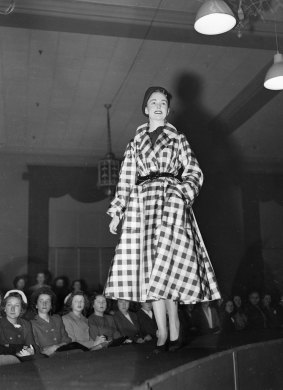The raised catwalk at this Christian Dior parade at David Jones in July 1948 is one of the inspirations for next month's sit-down season launch.