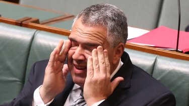 Treasurer Joe Hockey during question time at Parliament House in Canberra on Tuesday. 