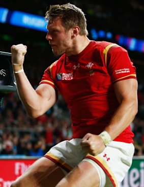  Dan Biggar celebrates after Wales victory