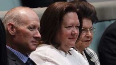 Gina Rinehart attended the maiden lower house speech of Agriculture Minister Barnaby Joyce in 2013.