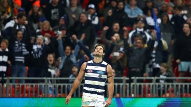 Geelong Midfielder Cameron Guthrie Questions Strange Whistle As Tom Hawkins Lined Up Kick Against Gws