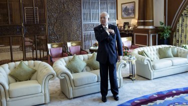 Prime Minister Najib Razak of Malaysia waits in his office in Putrajaya for a meeting with US Secretary of State John Kerry in August 2015. 