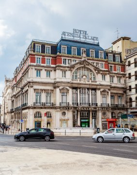 Hotel Avenida Palace on the Avenida de Liberdade, at Restauradores Square, Baixa, Lisbon.
