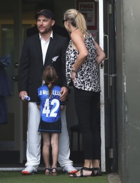 Brendon McCullum spends time with his wife Ellissa and daughter Maya before his 100th consecutive Test match.