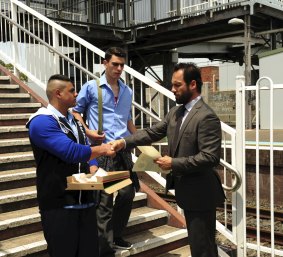 The Boxdale Boys High students meet their new principal played by Alex Dimitriades in <i>The Principal</i>.