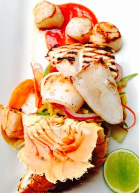 Lord Howe Island - seafood platter at Arajilla Retreat.