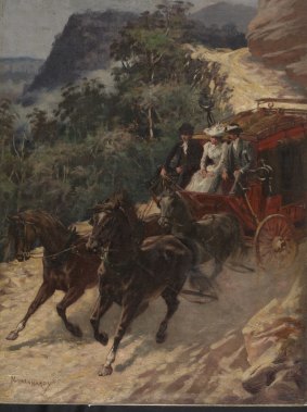 Historic record: "Coaching in the Araluen Valley", NSW, 1893 by Norman Hardy.