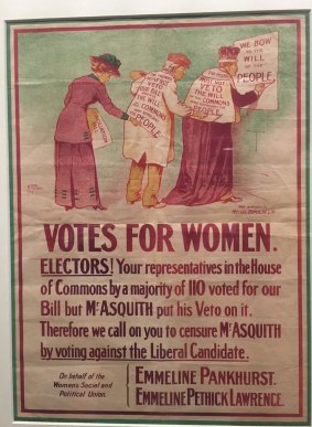 A Votes for Women poster.