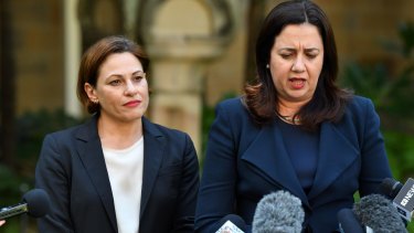 Queensland Premier Annastacia Palaszczuk (right, pictured with deputy Jackie Trad) says she won't censure Labor MP Jo-Ann Miller, who has likened her own government to that of Sir Joh Bjelke-Petersen. 