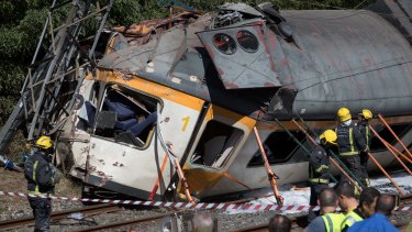 The scene of Friday's train crash in Spain.