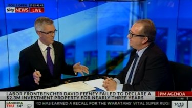 Labor's David Feeney left behind the briefing notes after a car crash interview with Sky's David Speers on Wednesday.