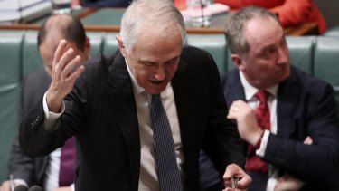 Prime Minister Malcolm Turnbull during question time at Parliament House on Tuesday. 