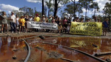 Next stop: Anti-CSG protesters at a Santos CSG well in the Pilliga.