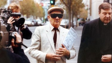 Paedophile priest Gerald Ridsdale outside court in 1993.