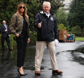 Social media was critical of Melania's choice of footwear. 