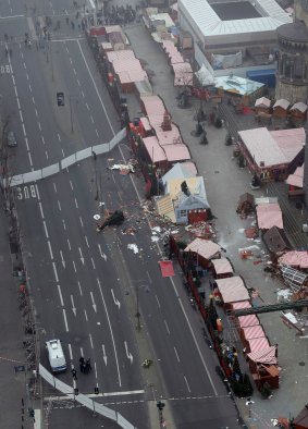 A general view of the crime scene in Berlin on Tuesday.
