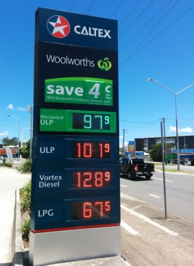 Caltex/Woolworths and Matilda Blue at Morningside both had discounted unleaded petrol on offer for less than $1/L on Sunday.
