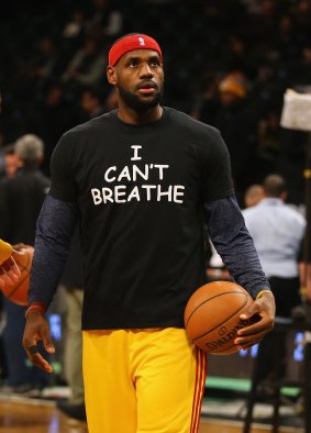 Protest: LeBron James will not be fined over wearing this shirt before Cleveland's match against Brooklyn.