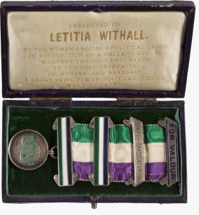 Letitia Withall's medal for suffragette valour. 