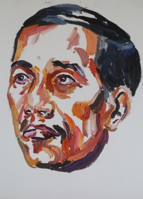 Portrait of Indonesian President Joko Widodo painted by Bali Nine member Myuran Sukumaran.