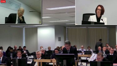 A screen grab of Ms Gillard's appearance at the September hearing.