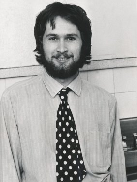 Young reporter Malcom Maiden in 1976.
