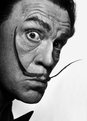 Salvador Dali, seen here in a Philippe Halsman portrait, brought his pet cheetahs when he stayed at Le Negresco in Nice.