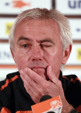 Then Netherlands coach Bert van Marwijk at the World Cup in 2010. 