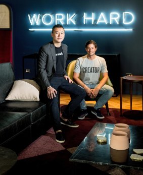 Henek Lo and Balder Tol in their WeWork space in Martin Place.