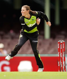Flying the flag: Sydney Thunder all-rounder Erin Osborne is one of five ACT Meteors players in Sunday's WBBL final at the MCG.