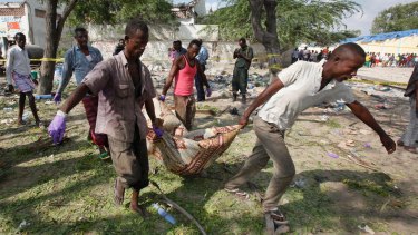 The suicide car bomb attack targeted a police station adjacent to the seaport in the capital Mogadishu.
