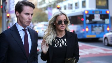Oliver Curtis and Roxy Jacenko at his insider trading court case last year.