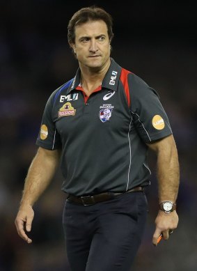Disappointed: Bulldogs coach Luke Beveridge braces for more bad news on injury to luckless midfield star Lin Jong.