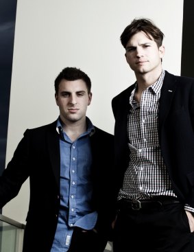 Airbnb co-founder Brian Chesky and Ashton Kutcher, who helped launch it.
