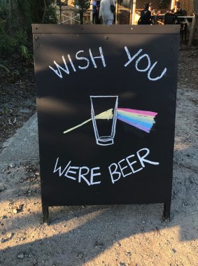 The welcoming sign at Wilson's Brewing Co. 