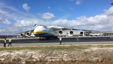 Tens of thousands of people watched the world's biggest plane land in Perth.