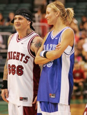 Before they were a couple, Cameron Diaz and Benji Madden played against each other for a celebrity basketball match in 2004.