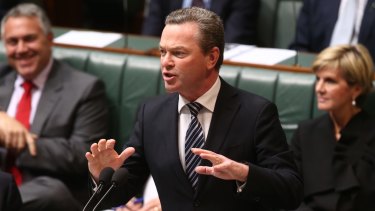 Education Minister Christopher Pyne during question time on Monday. 