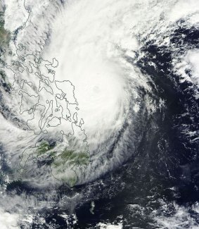 Typhoon Hagupit hits the Philippines. 