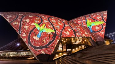 Indigenous art will be displayed on the sails of the Opera House every evening.  