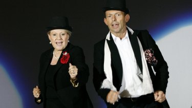 Friendly times: Mrs Bishop and Mr Abbott rehearse the song <i>We're a Couple of Swells</i> for a charity event in 2007.