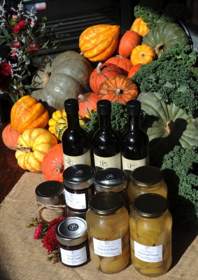 Produce and preserves from the market garden and kitchen at Pialligo Estate Farmhouse.