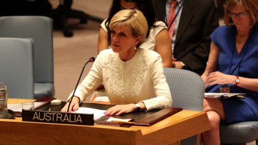 Foreign Minister Julie Bishop at the UN Security Council.