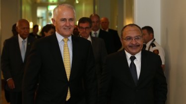 Prime Minister Malcolm Turnbull with PNG counterpart Peter O'Neill last year at Parliament House in Canberra.