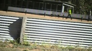 A screenshot of the <i>Four Corners</i> program on greyhound racing industry, allegedly filmed at trainer Tom Noble's property in Queensland.  