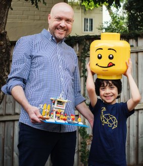 Damian MacRae and his son Aiden's Lego campaign has drawn support from Cancer Council Australia and the National Melanoma Institute.